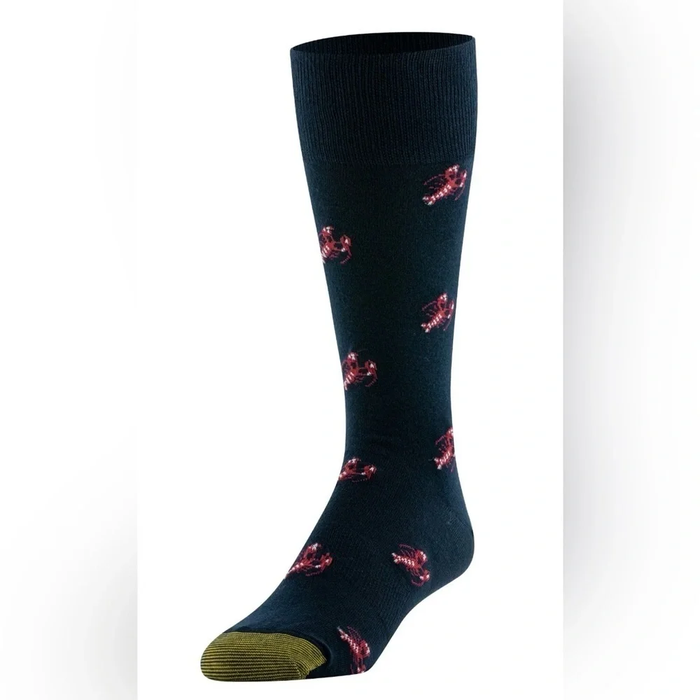 GoldToe Edition Mens Lobsters Crew Socks Assorted, 3 Pack